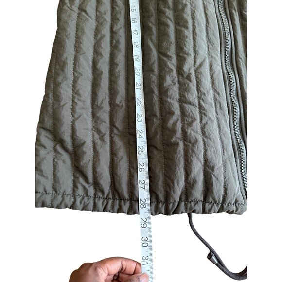 Topshop Quilted Oversized Bomber Liner Jacket  Charcoal Green Mob Wife 8-10 - Picture 8 of 13